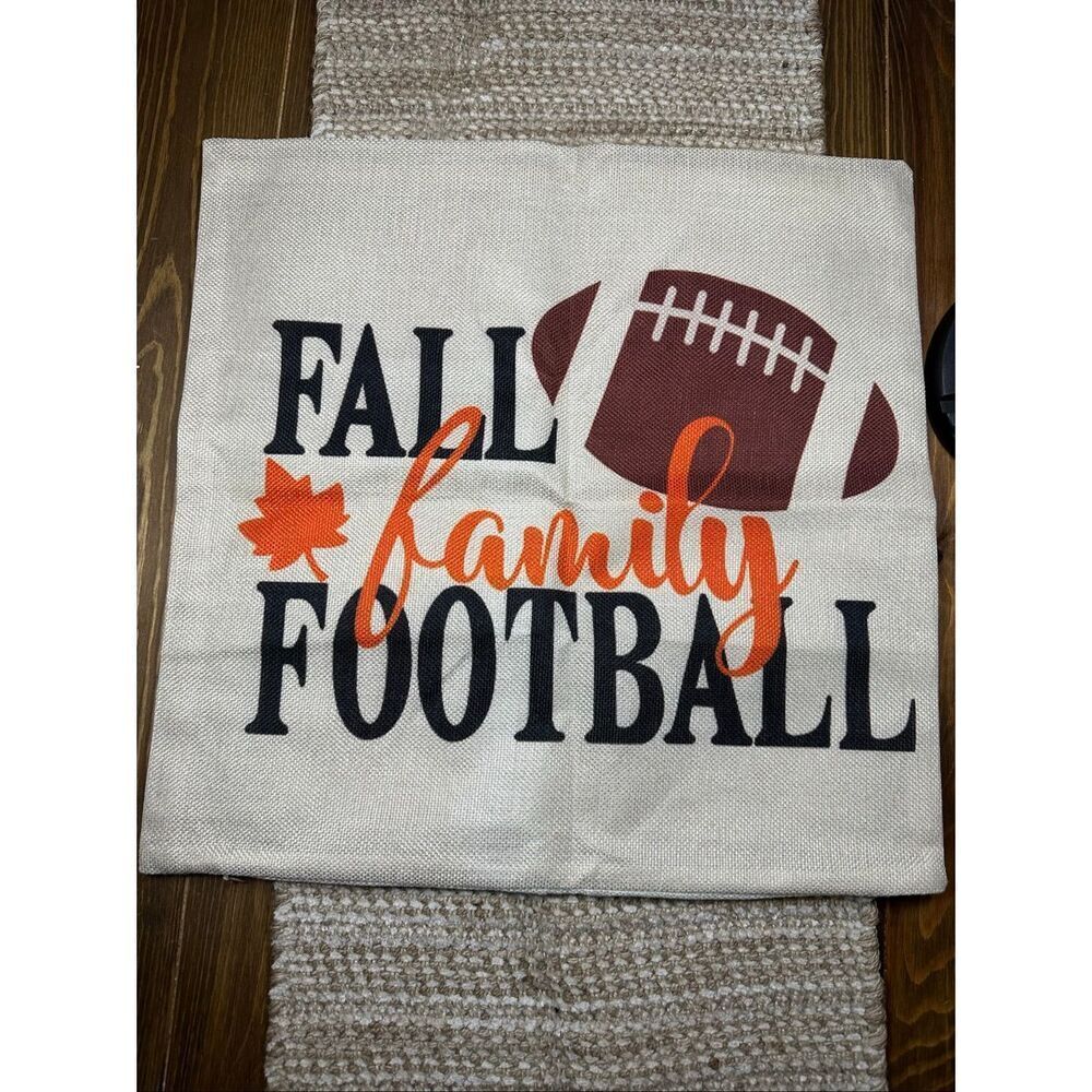 Football Autumn fall throw pillow case cover 17 x 17 New